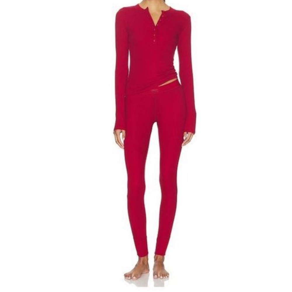 SKIMS Henley & Leggings Set | Brick | Size M